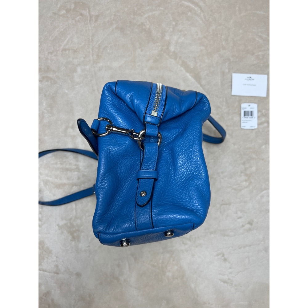 Coach Lenox Satchel & Wallet Set Lapis Blue Pebbled Leather F59325 & F57215 - Picture 5 of 10